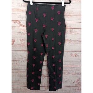 Alanni by Donny Brook Pants Women’s 6 black  zipper pink HEARTS